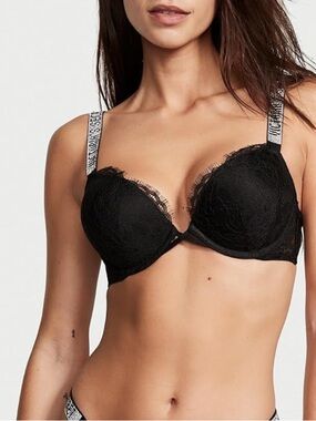 VICTORIA’S SECRET VERY SEXY SHINE STRAP LACE PUSH UP BRA 34 DDD